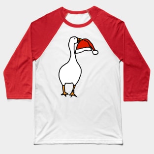 White Goose Steals Christmas Santa Hat Baseball T-Shirt